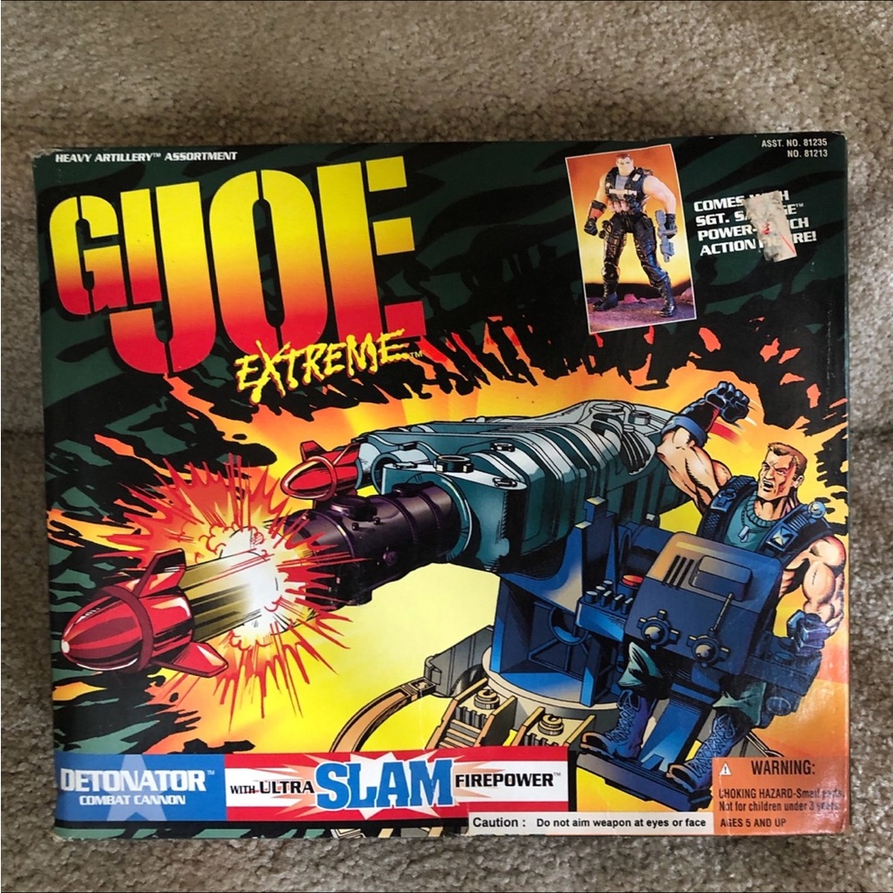 GIJoe Extreme Detonator Combat Cannon Ultra Slam Firepower - Blue, Red, Yellow